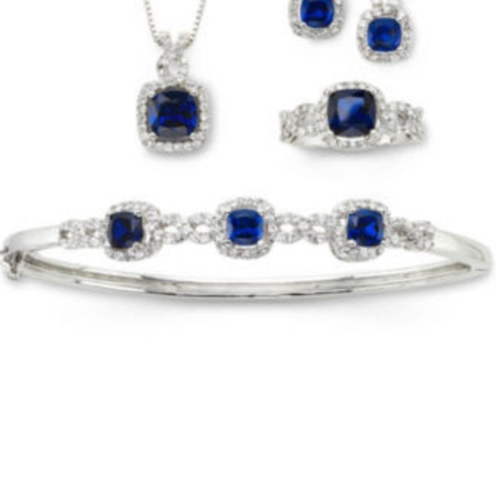 NWOT lab created blue sapphire cubic zirconia bracelet